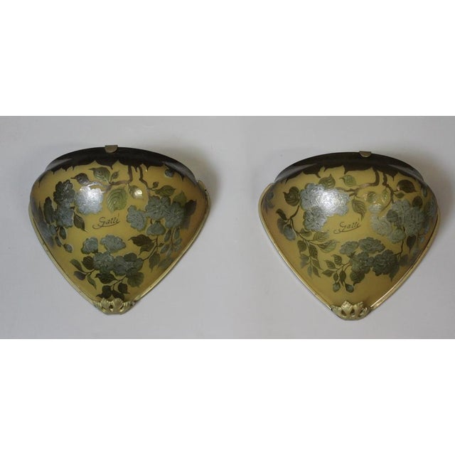 Wall Lights with Flower and Leaf Decoration by Gallé Tip, 1980s, Set of 2 For Sale - Image 13 of 13