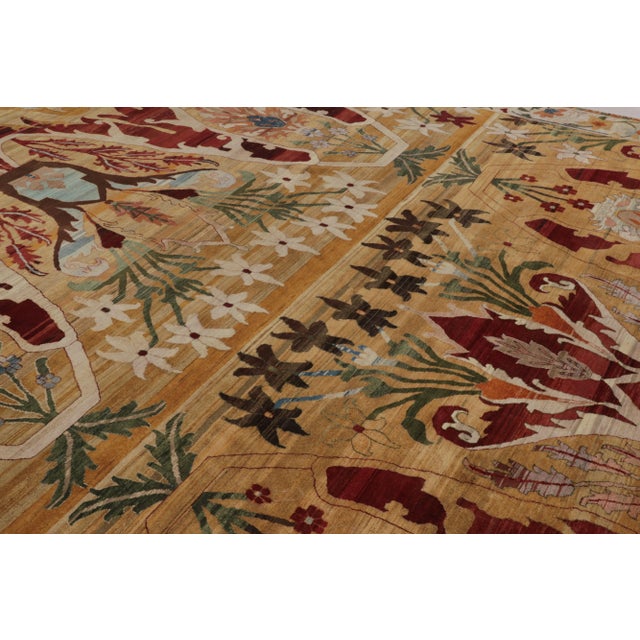 Rug & Kilim Rug & Kilim’s Persian-Inspired Rug in Crimson and Gold Floral Patterns For Sale - Image 4 of 8