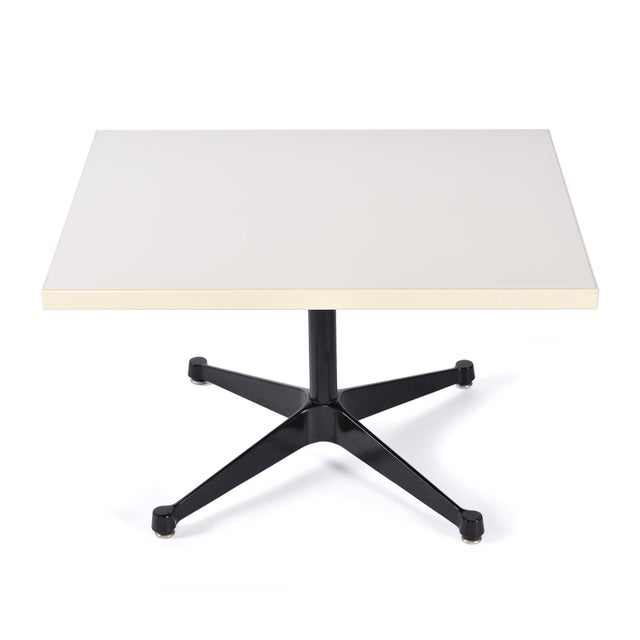 Mid-Century Modern Vintage Charles Eames for Herman Miller Rectangular White and Black Side Table For Sale - Image 3 of 12