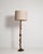Wood 1960-1969 France Rich Walnut Brown Carved Walnut Floor Lamp For Sale - Image 7 of 11