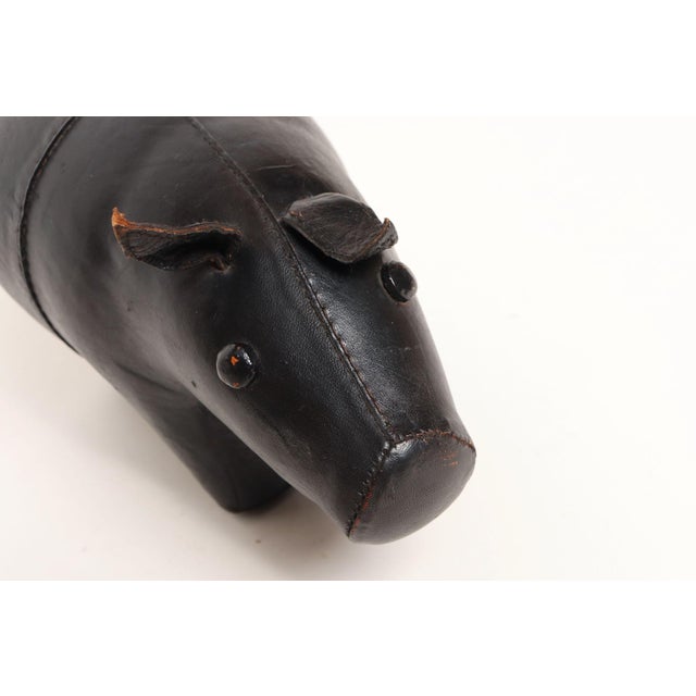Petite Vintage Hand-Dyed Leather Pig After Dmitiri Omersa For Sale - Image 11 of 18