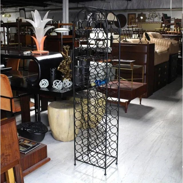 Metal Wrought Iron Wine Rack For Sale - Image 7 of 8