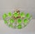 Mid-Century Modern Green Floral Sputnik Flush Mount Chandelier 1980s Glass Flowers For Sale - Image 3 of 12