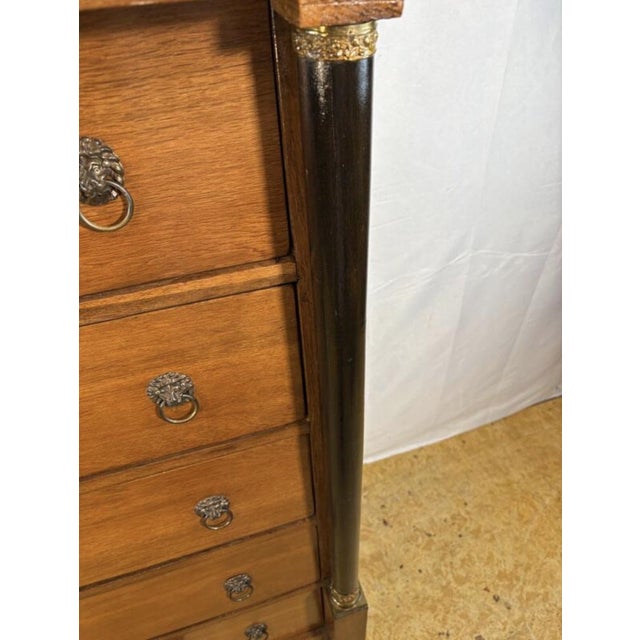 Brown Antique Dutch Empire Oak Chiffonier Chest of Drawers, 1820s For Sale - Image 8 of 18