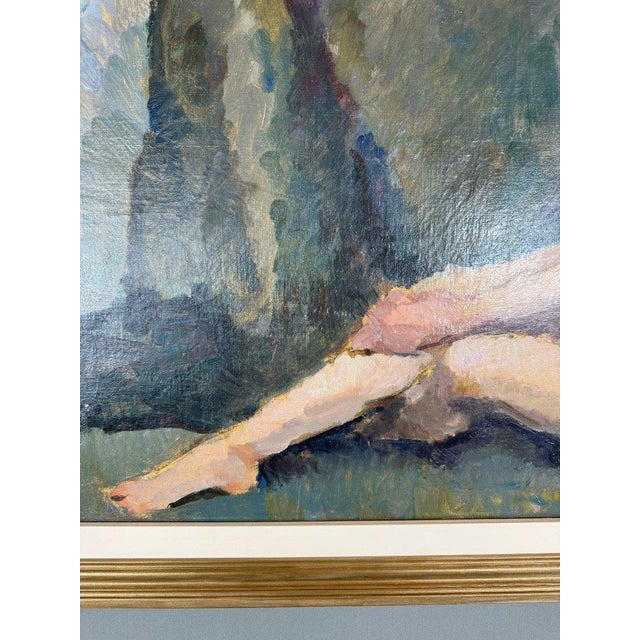 French School Artist, Seated Nude, Early 20th Century, Oil Painting on Canvas, Framed For Sale - Image 10 of 12