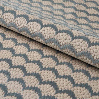 Schumacher x Neisha Crosland Pollen Cut Velvet Fabric in Soft Jade For Sale