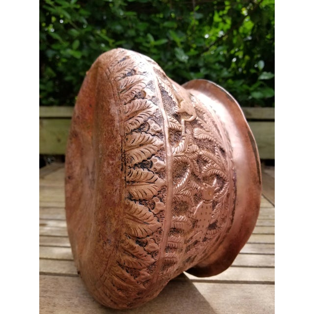 Highly Embellished Antique Copper Pakistani Cooking Pot For Sale - Image 9 of 11
