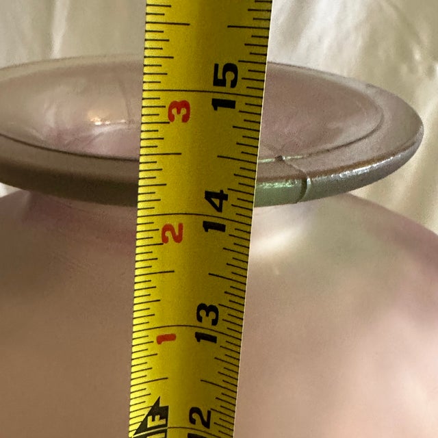 Contemporary 1990s Handblown Glass Dusty Purple, Gray Heart Shaped Floor Vase For Sale - Image 3 of 5