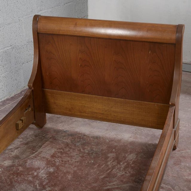 Vintage Empire Boat-Shaped Bed in Wood For Sale - Image 3 of 18
