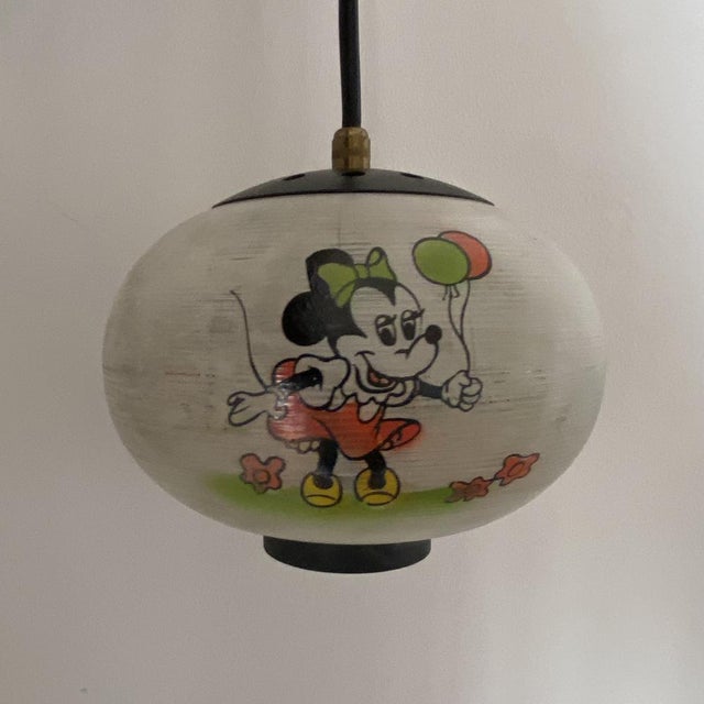 Mid-Century Modern Ceiling Light with Walt Disney Motifs of Minnie and Mickey, 1950s For Sale - Image 3 of 15