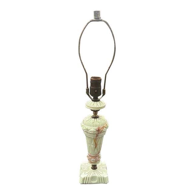 1930s Art Deco Akro Agate Slag Glass Lamp For Sale