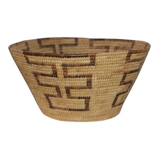 Large Pima Geometric Indian Basket For Sale