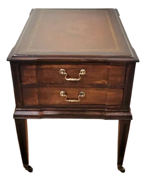 Vintage American English Style Mahogany & Leather Night End Sofa Table
