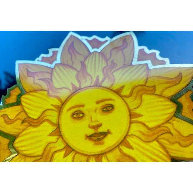 Mid 20th Century Rare Vintage Couroc Sunburst Face Tray – Bohemian Hollywood Regency For Sale - Image 5 of 9