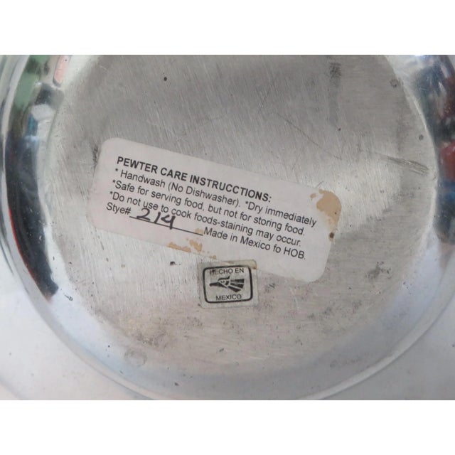 Early 21st Century Longhorn Pewter Serving Platter Bowl Display W Steer Head Handles Large 3d For Sale - Image 5 of 10