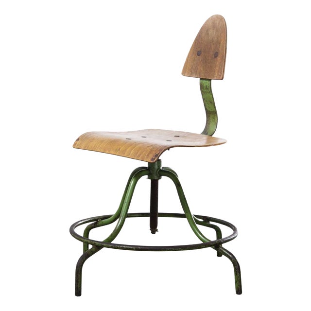 Czech Industrial Swivel Chair, 1950s For Sale