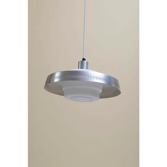 Aluminium and Glass Hanging Lamp For Sale - Image 4 of 4