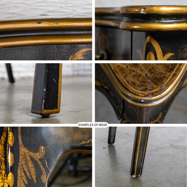 Late 20th Century Chinoiserie French Louis XV Style Ladies Writing Desk and Chair For Sale - Image 16 of 18