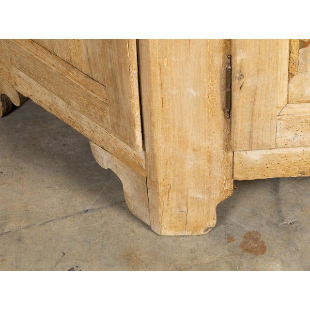 Italian Italian Early 19th Century Bleached Credenza with Canted Sides Doors and Drawers For Sale - Image 3 of 12