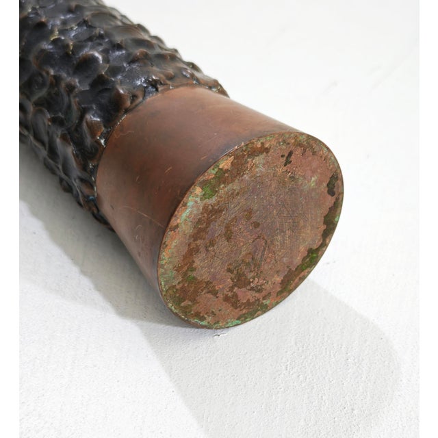 Mid-Century Modern Brutalist Bronze Vase, Italy, 1960s For Sale - Image 6 of 7
