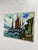 Design Plus Gallery presents a Vintage Harbor Painting. This acrylic on canvas composition depicts sailboats gathered...