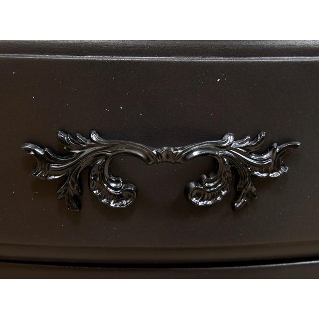 Black Vintage Burlwood Top Occasional Side Table For Sale - Image 12 of 12