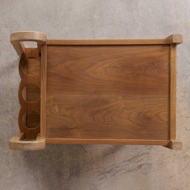 Panoplie Scalloped Bar Cart, Walnut For Sale - Image 10 of 16