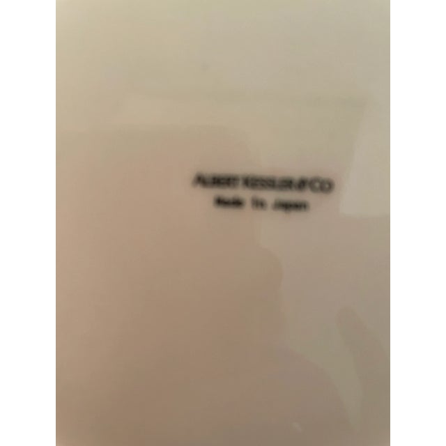 Vintage Albert Kessler & Company Hand-Painted Blue & White Porcelain Japanese Oval Platter For Sale In Phoenix - Image 6 of 7