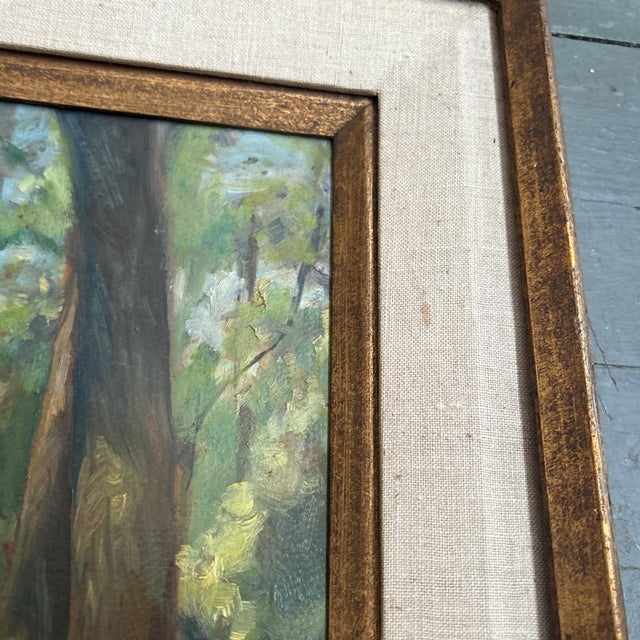 1930’s Modernist Forest Landscape Painting “Bear Lake Woods” For Sale - Image 4 of 6