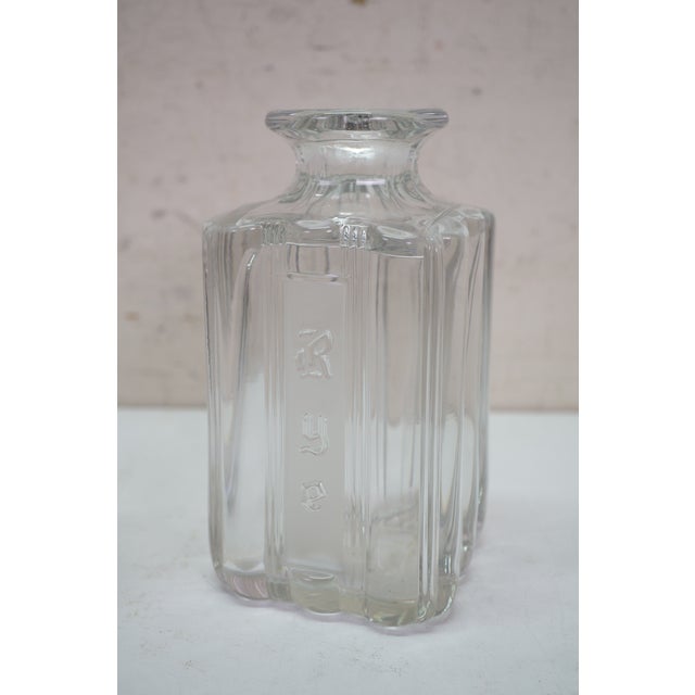 Transparent 2 Fostoria Sunray Blown Glass Scotch Rye Liquor Decanter Bottles 9" For Sale - Image 8 of 18
