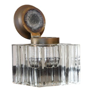 Antique Crystal Inkwell For Sale