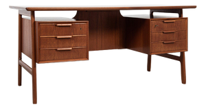 Midcentury Danish Desk Known Model 75 in Teak attributed to Omann Jun 1960s