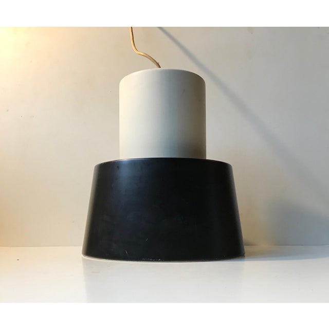 Black Black and White Model Nyboderpendel Ceiling Lamp by Svend Aage Petersen for Louis Poulsen, 1960s For Sale - Image 8 of 9
