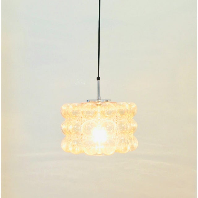 Mid-Century Modern Large Mid-Century Modern Amber Bubble Glass Pendant Light by Helena Tynell for Limburg, Germany, 1960s/1970s For Sale - Image 3 of 7