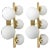 Contemporary Brass Opaline Glass Ball Sconces, Italy - a Pair For Sale