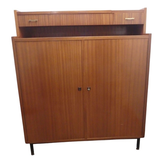 Large Chest of Drawers with Mirror, 1950s For Sale