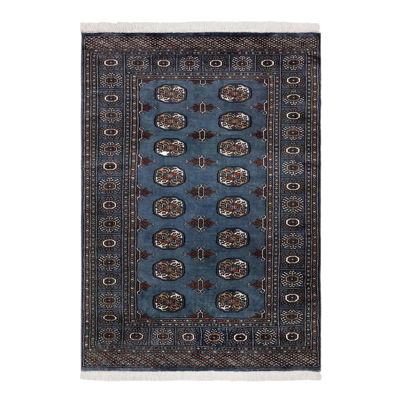 Boho Chic Bokhara Blue/Beige Wool Rug (4'0'' X 6'0'') Chairish