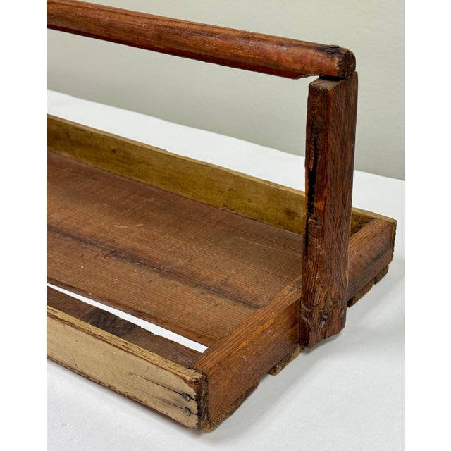Antique Rustic Handled Berry Basket Tray For Sale - Image 9 of 10
