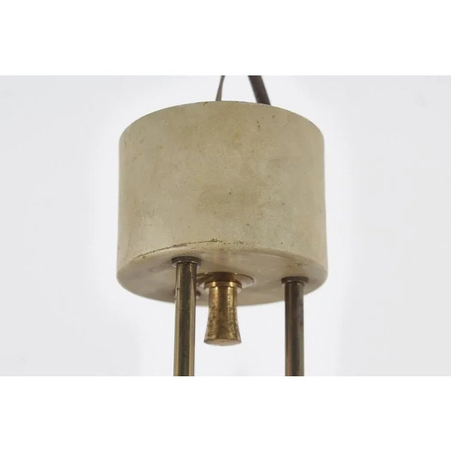 Gold Brass and Curved Glass Pendant attributed to Pietro Chiesa for Fontana Arte, Italy, 1940s For Sale - Image 8 of 14