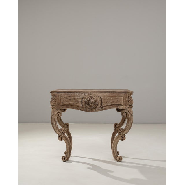 19th Century French Baroque Revival Carved Wooden Console Table For Sale - Image 18 of 18