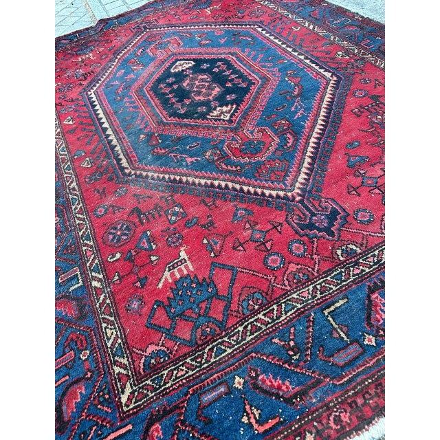 Vintage Distressed Hamadan Rug, 1950s For Sale - Image 11 of 18