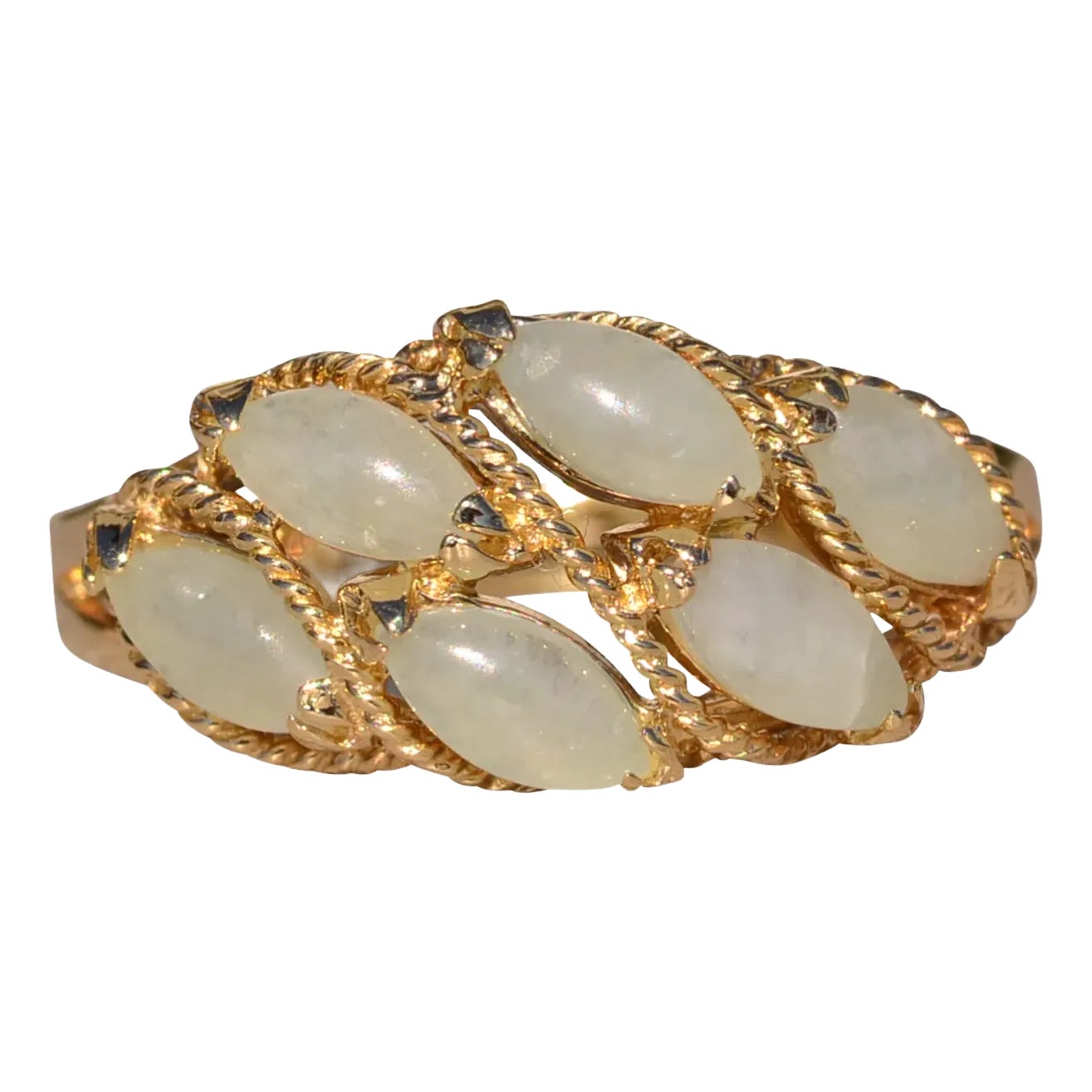 The Fremantle: Vintage Yellow Gold Jade Ring Chairish