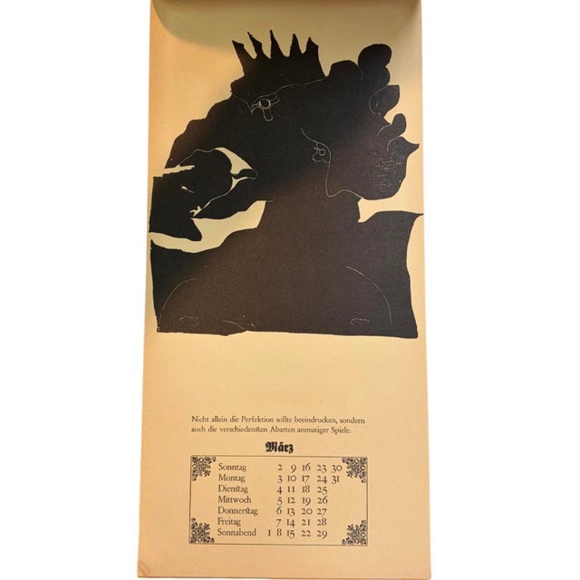 1960s 1969 Peer Wolfrsam Figurenkalender — German Woodcut Art Calendar, Eremiten-Presse For Sale - Image 5 of 6