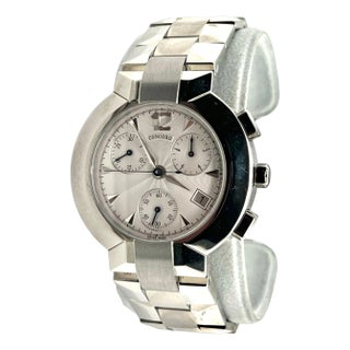 1990s Concord Estate La Scala Chronograph Watch Stainless Steel 38 mm For Sale