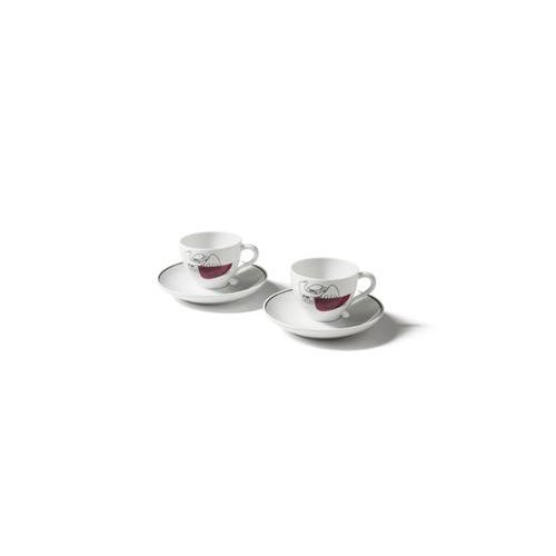 Le Corbusier Service Prunier Coffee Plates and Cups by Le Corbusier for Cassina, Set of 4 For Sale - Image 4 of 14