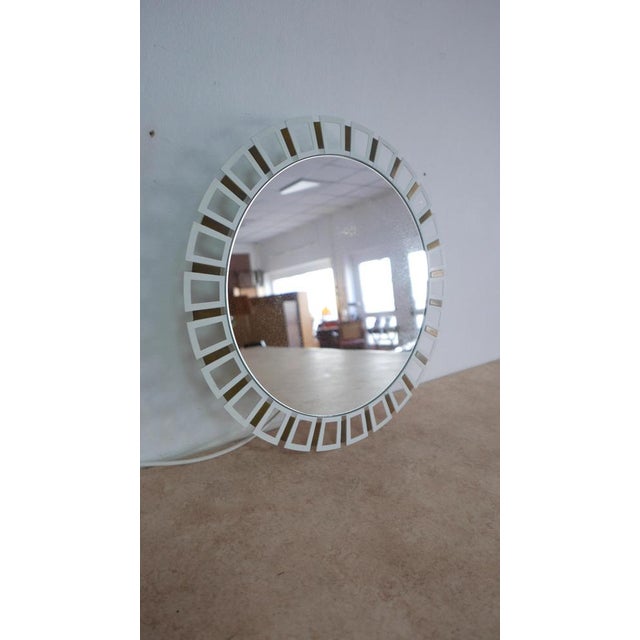 Illuminated Round Metal Wall Mirror from Hillebrand Lighting, 1960s For Sale - Image 9 of 15