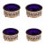 Antique Set of 4 Sterling Silver Cobalt Blue Glass Salt Cellar 1900 Footed Edwardian Victorian For Sale