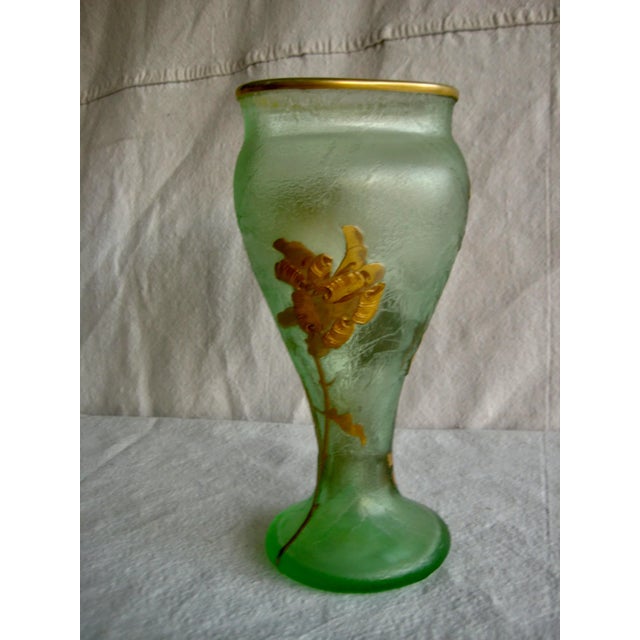 Art Nouveau Acid Frosted Mont-Joye Guilde Vase For Sale - Image 4 of 9