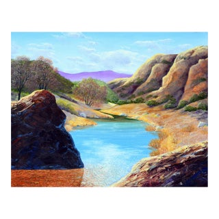 1980s Mount Hamilton Realist Landscape by Luke Stamos For Sale