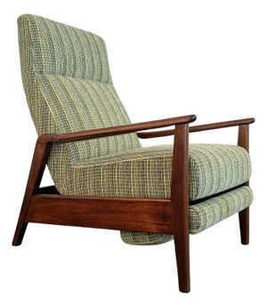 1960s Mid-Century Modern Maple Reclining Lounge Chair